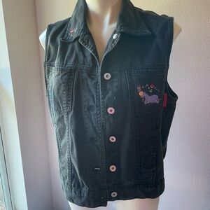 Disney Eeyore black denim vest. Large. GUC